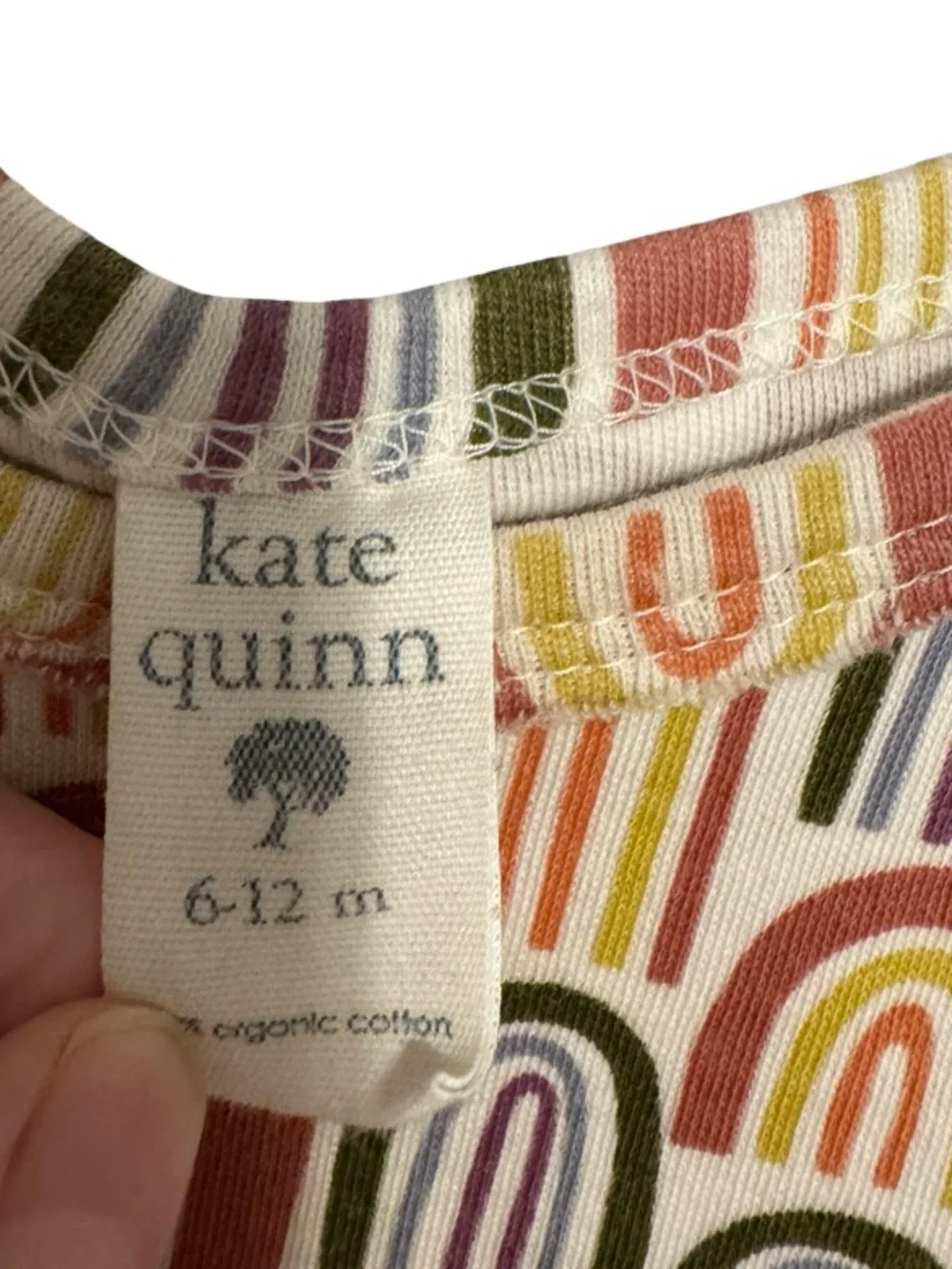 Kate Quinn Rainbow Bubble Skirt Bell Sleeve Dress 6-12 Months Organic Cotton